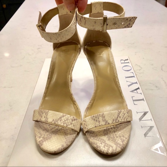 Snakeskin Ankle Strap Heels - Picture 2 of 8